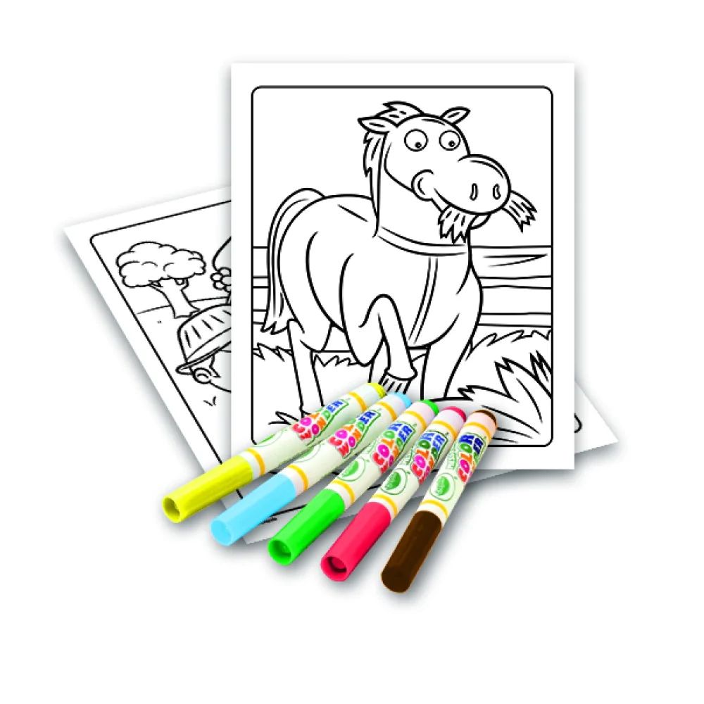  CW Coloring Animal Friends foldelope & markers-2817