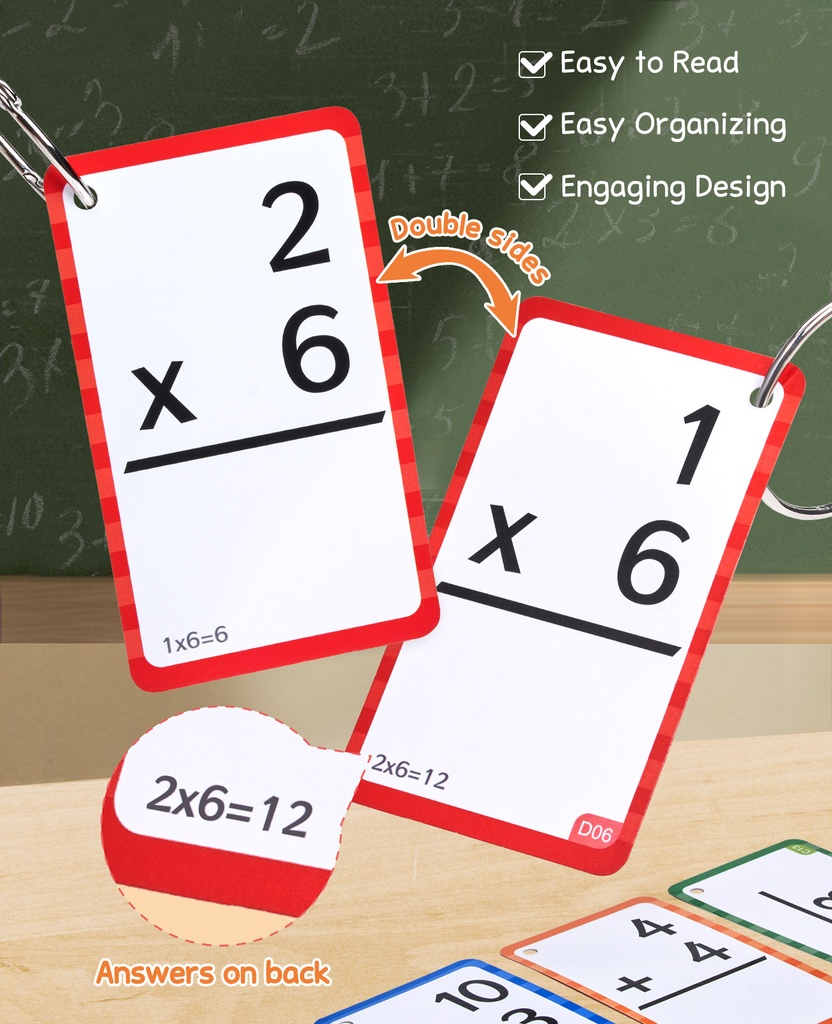 Pop it Multiplication Flash Cards- Joycat 288 cards
