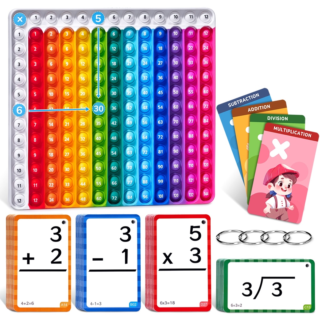 Pop it Multiplication Flash Cards- Joycat 288 cards