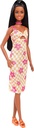 BarbieFashionistas Doll  Pink & Orange Check Dress-HYT91