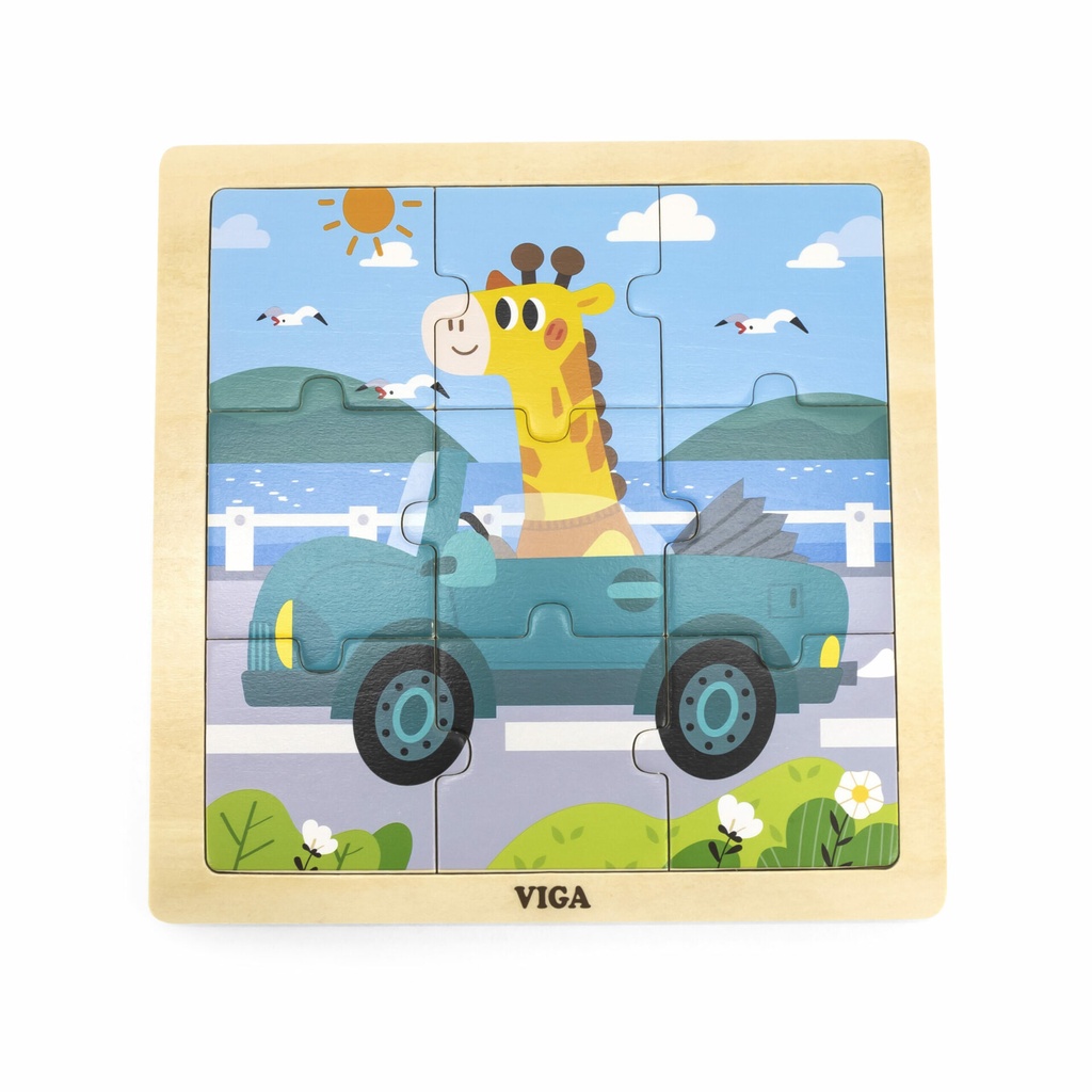 Car Puzzle 9Pcs - Viga 44629