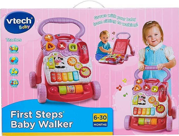 مشاية الأطفال من فيرست ستيب باللون الوردي - VTech 61773