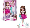 SPARKLE GIRLZ 10.5" Doll Dog Walker-10065					