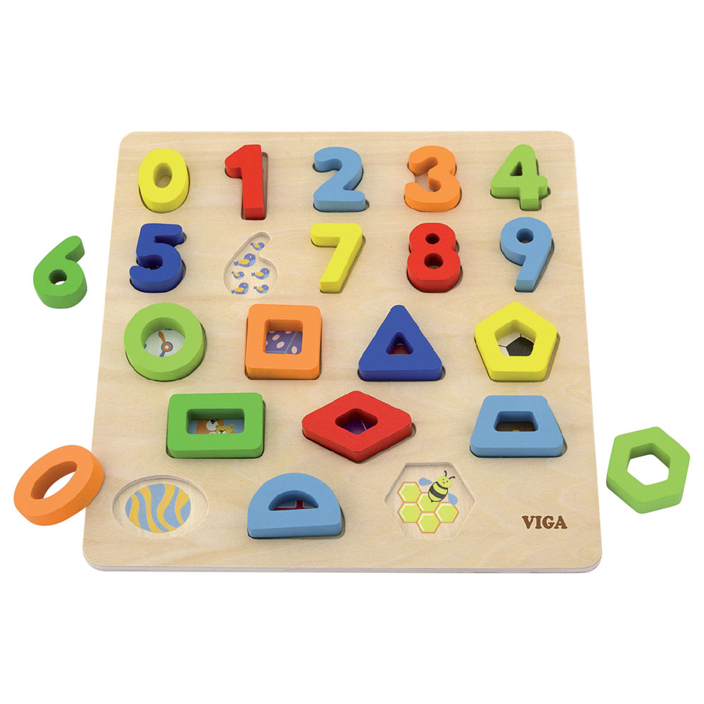 Numbers and Shapes Block Puzzle - Viga 50119