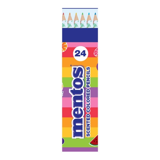 [8156] Mentos Colored Pencils 24Pcs - Kangaru 8156