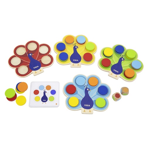 [6971608446603] Peacock Color Matching Game - Viga 44660