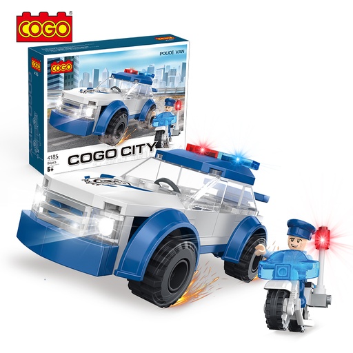 [6937645541855] Police Car & Motorcycle 86PCS - COGO 4185