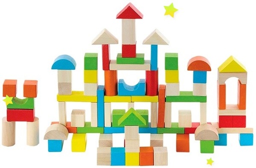 [6934510503338] Colorful Block Set 80Pcs - Viga 50333