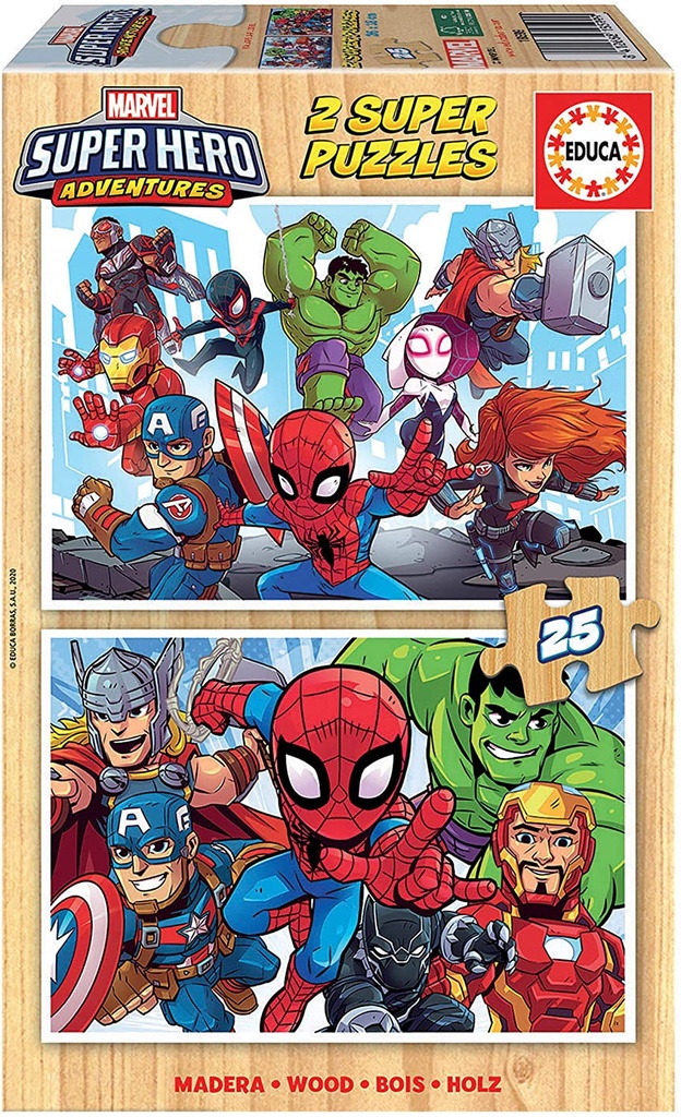 Marvel Super Hero Adventures Bundle 2 Puzzles 20 Parts Comics Bd Children  Films