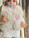 Fur Coat Brown/Beige 22Inch Arabic Dolls Silicone -YEEZWOOD JX299-31