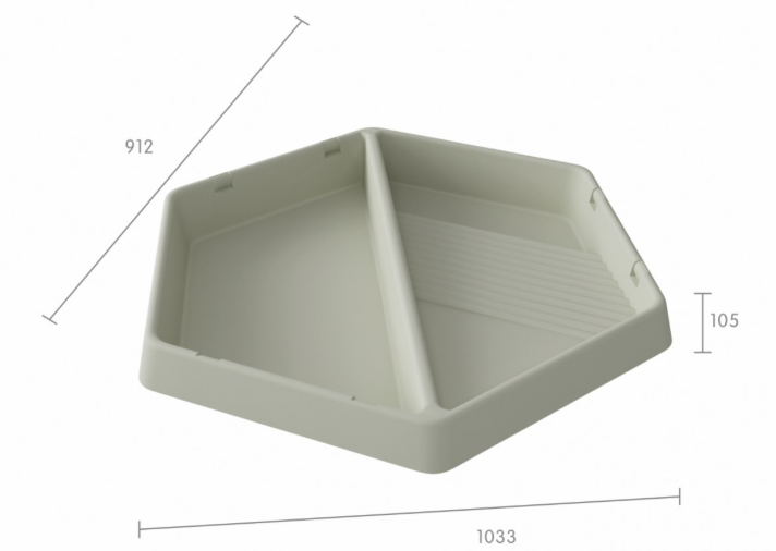 Hexagonal Tuff Tray 2 Compartments-MKS ME32584