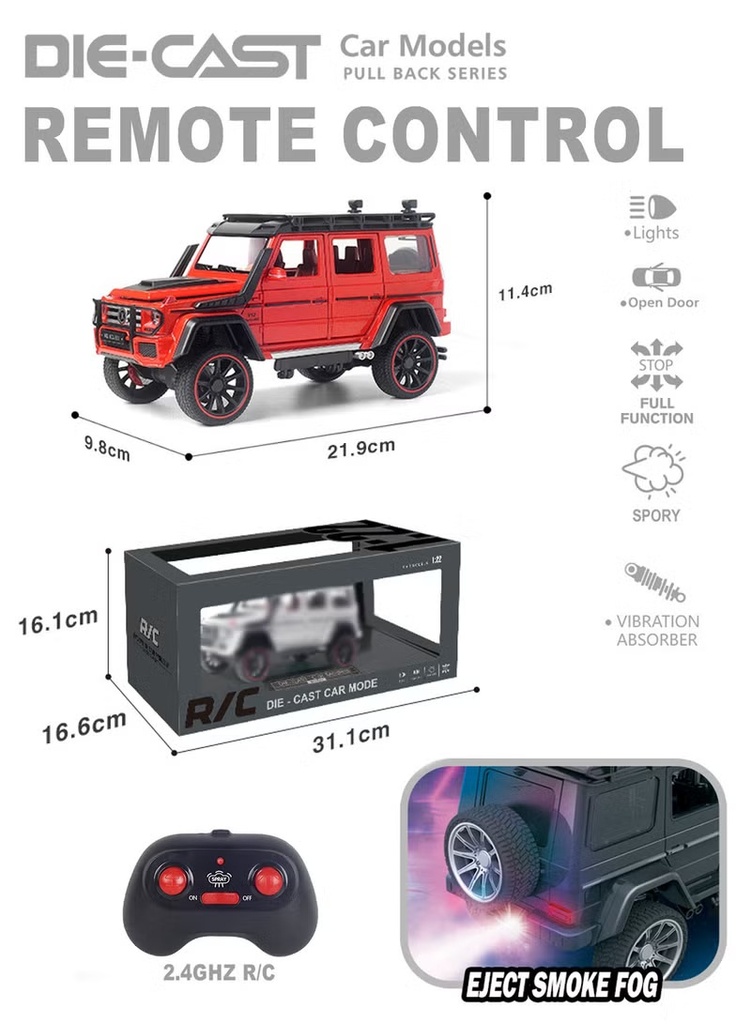 6:22 RCMercedes Benz G500 Alloy Car  -HCL 3908C