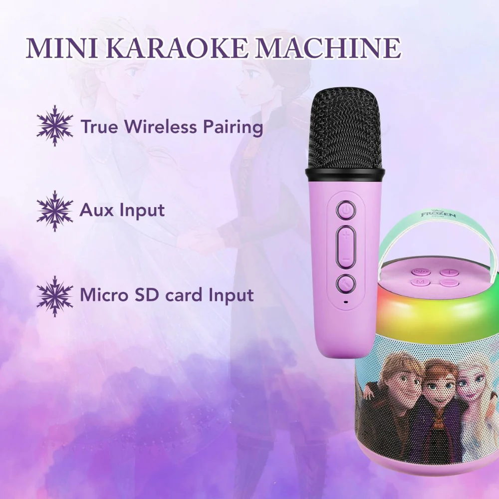  Frozen Cylinder Karaoke Machine W/Mic-2607-FR