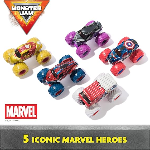 Monster Jam Marvel Vehicles 1:64 5PK-6072344