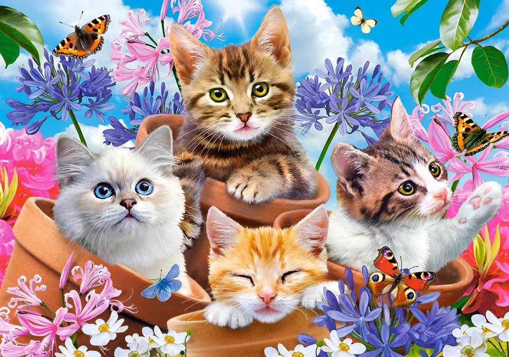 Kittens with Flowers Puzzle 500Pcs-Castor B53513-6