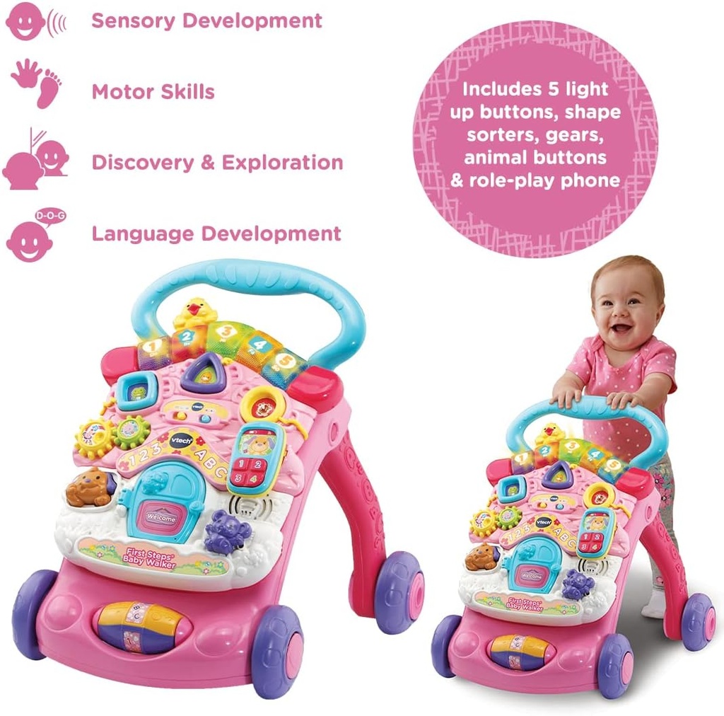 FIRST STEPS BABY WALKER PINK-505653
