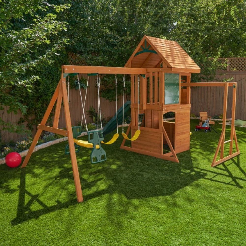 Kidkraft Ridgeview Wooden Swing Set-B270855