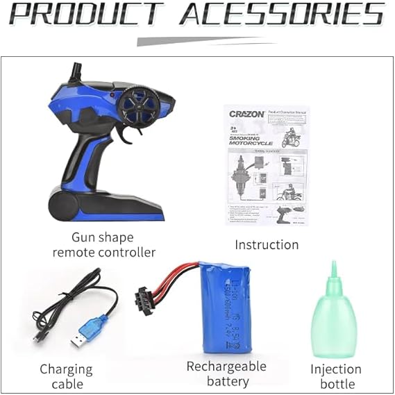 2.4G Scale 1:10 Smoking Motorcycle-333MT21101