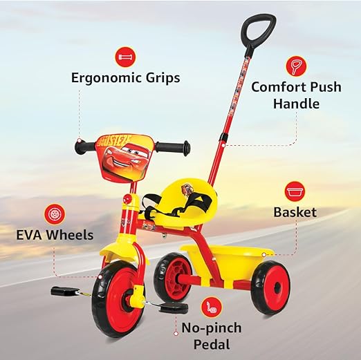 Spartan Disney Cars Tricycle with Pushbar-SP-5010