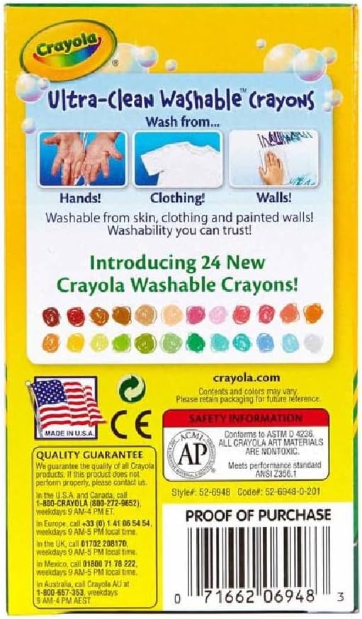 48 Ultra Clean Washable Crayons -CY52-6948