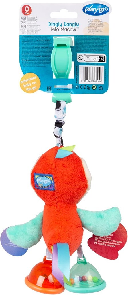 Playgro Dingly Dangly Mio Macaw Clip –PG188624