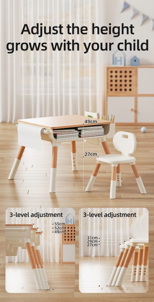 Double Deck Learning Table & Chair-B3-8833B
