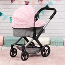 BAYER BABY DOLL PRAM SET XEO PINK & GREY -17030AA