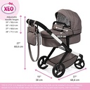 BAYER BABY DOLL PRAM XEO GREY -17086AB