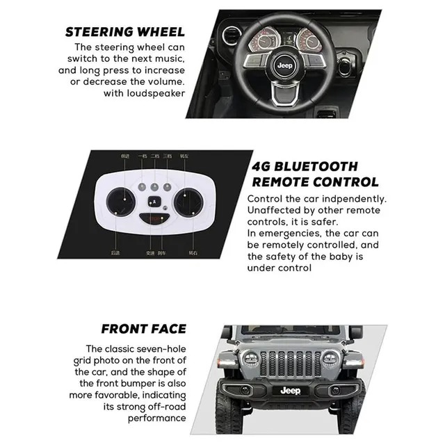RIDE ON JEEP RUBICON 2 SEAT GREY - 6768R-GY