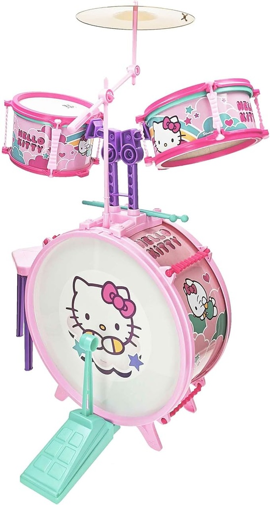 HELLO KITTY DRUMS SET WITH STOOL -1491