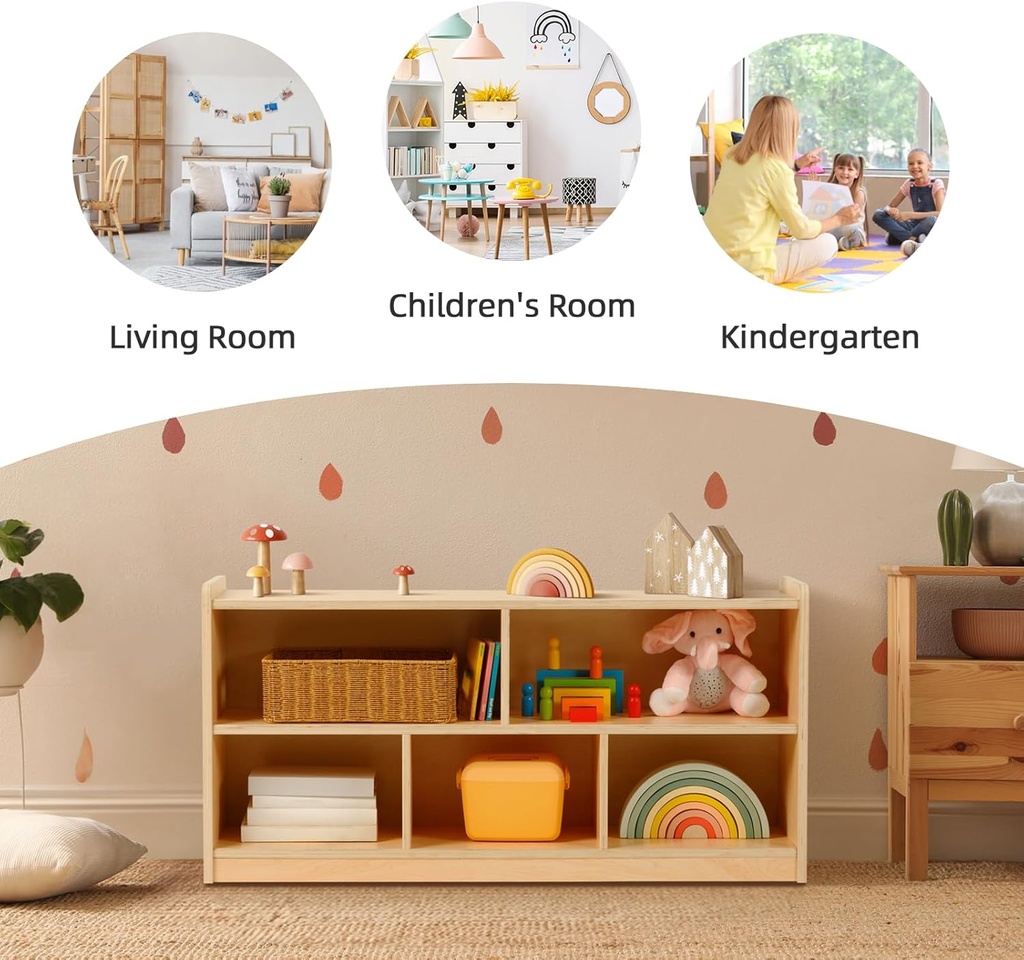 Bookshelf 5 Storage Bins - OOKO-BCTJ318