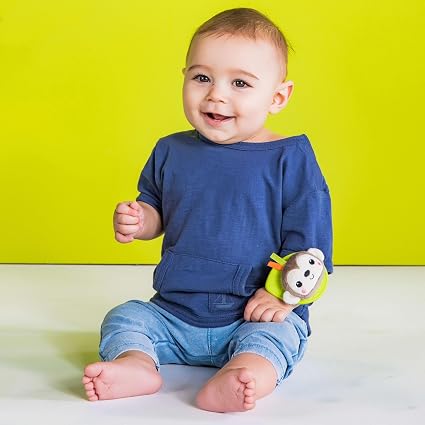 Bright Starts Rattle & Teethe Wrist Pals Monkey & Elephant-12092