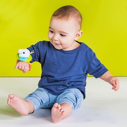 Bright Starts Rattle & Teethe Wrist Pals Monkey & Elephant-12092