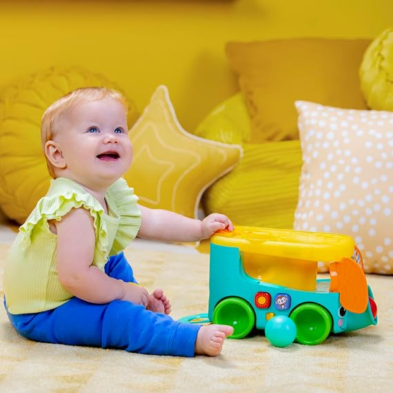 
Bright Starts Pop & Roll Safari Bus Ball -16827