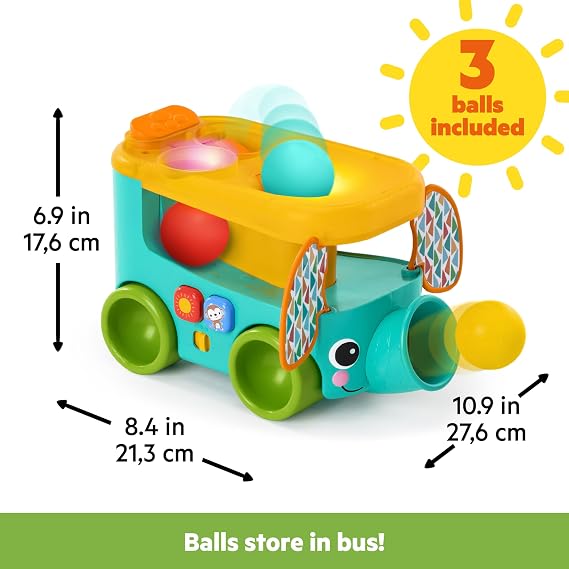 
Bright Starts Pop & Roll Safari Bus Ball -16827