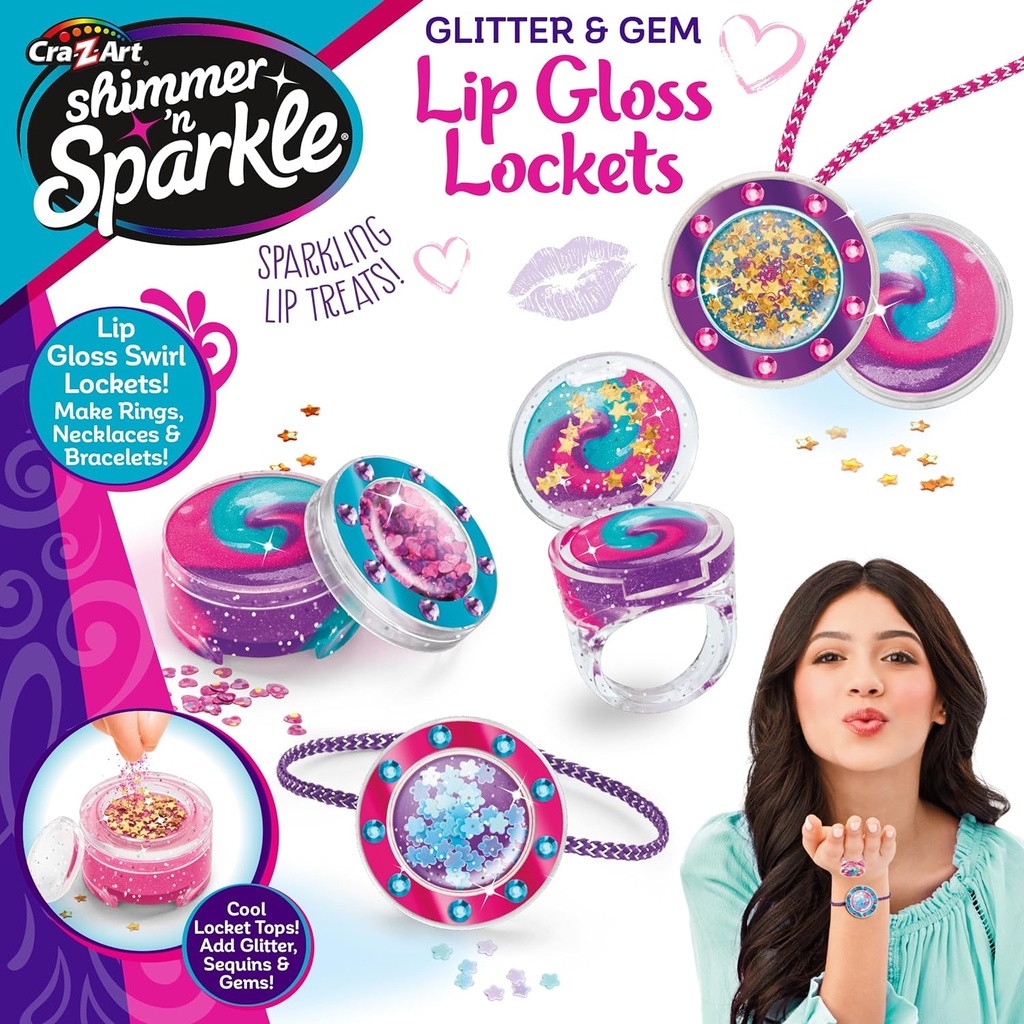 SNS Glitter & Gem Lip Gloss Locket-65548