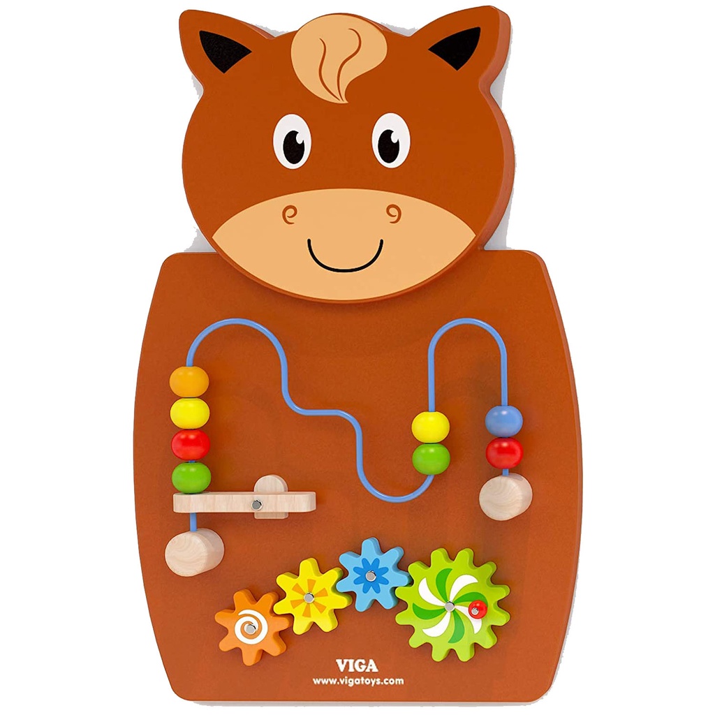 [6934510506780] Wall Toy: Wire Beads & Gears Horse - Viga 50678
