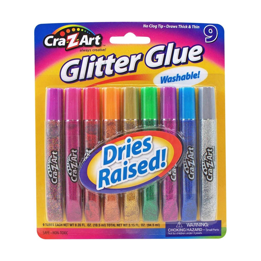 Washable Glitter Glue 9Pcs - Cra-Z-Art 11300
