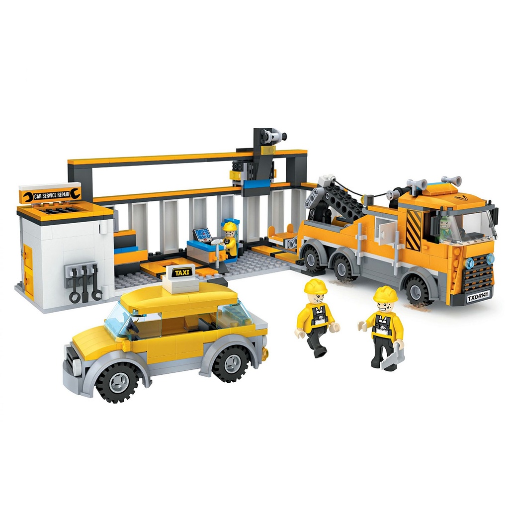 [4141] Car Service And Repair Center Set 833Pcs - COGO 4141
