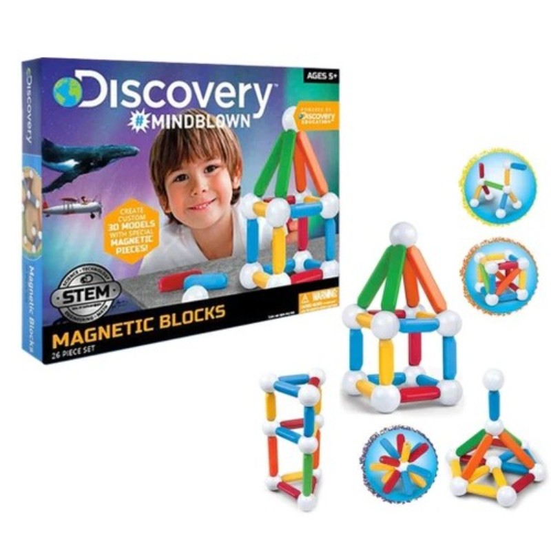 [4894088042252] MAGNETIC BUILDING BLOCKS 26 PCS - Discovery Mindblown4894088042252