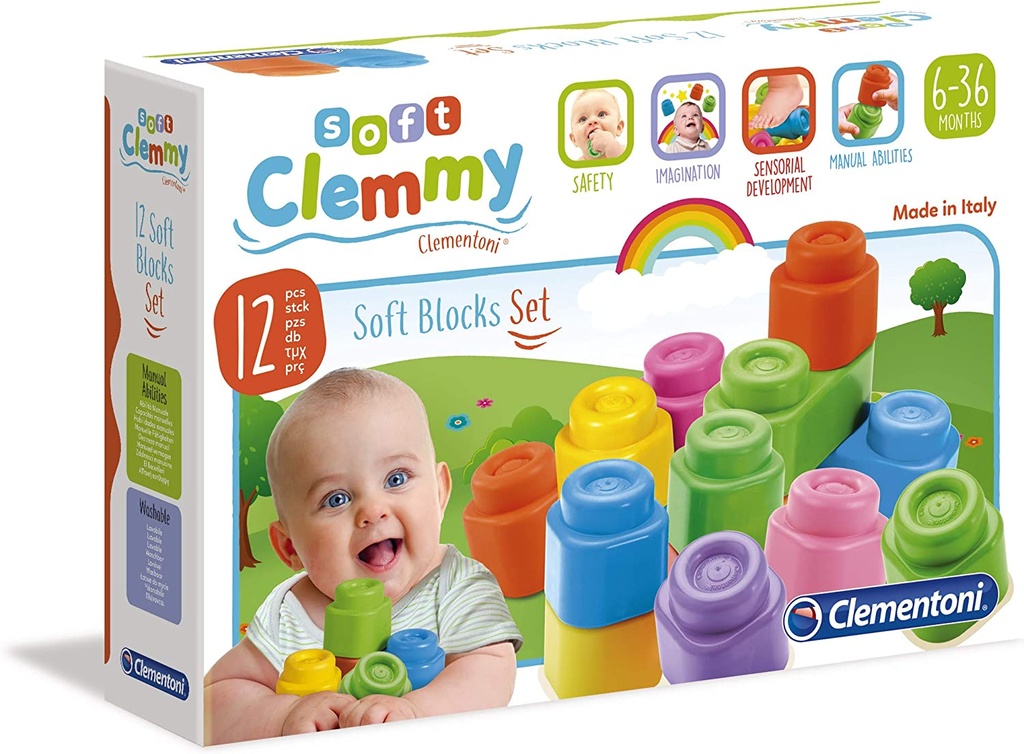 [8005125147069] Baby Clemmy Block 12pcs - Clementoni 14706