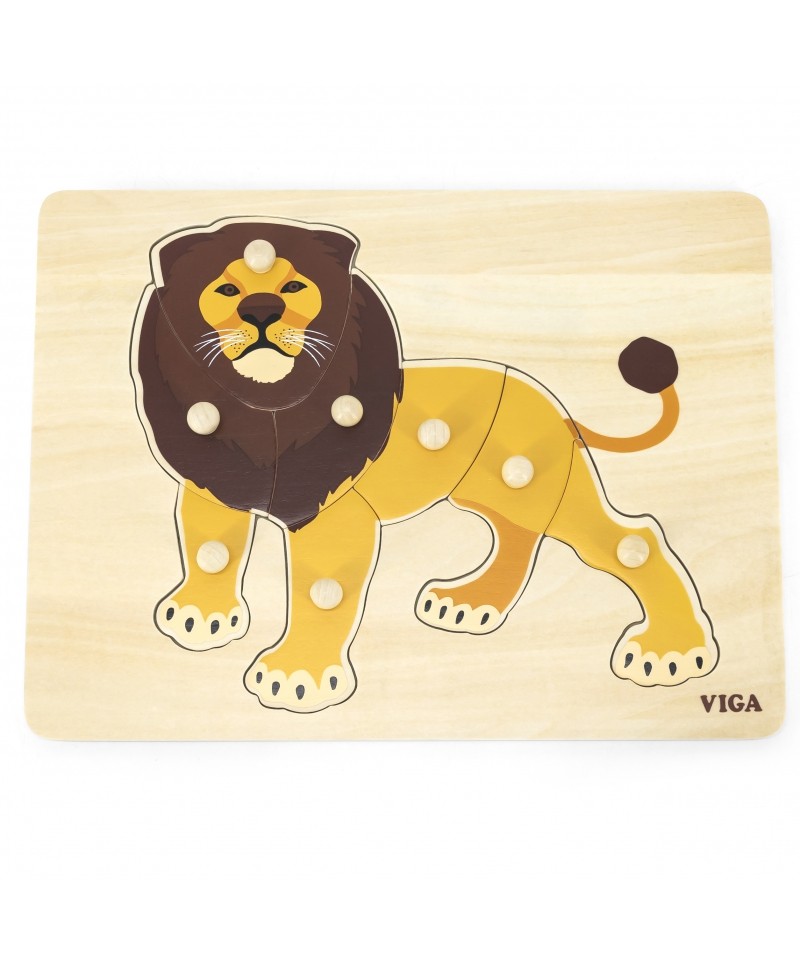 [6971608446023] Montessori Puzzle: Lion - Viga 44602