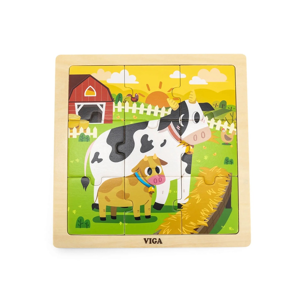 [6971608446238] Cow Puzzle 9Pcs - Viga 44623
