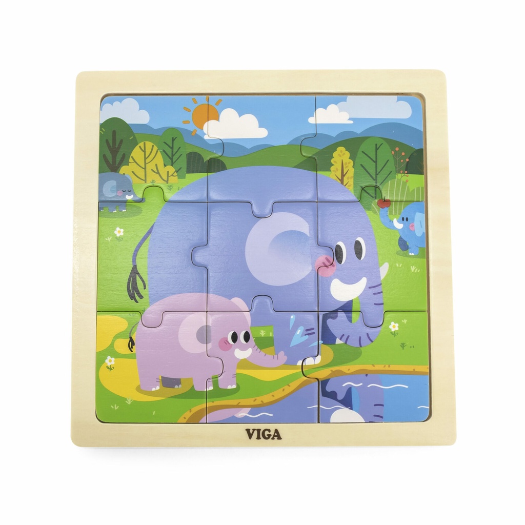 [6971608446269] Elephant Puzzle 9Pcs - Viga 44626