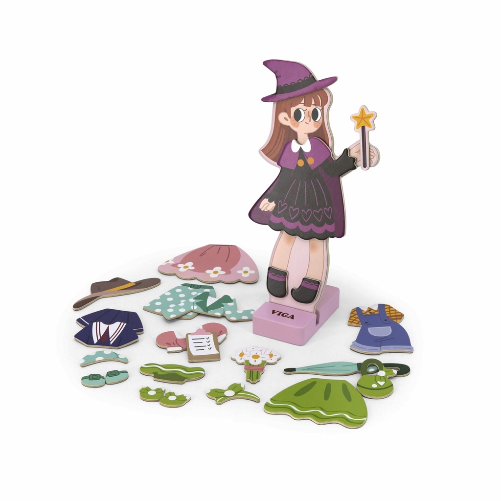[6971608446351] Magnetic Dress Up Girl- VIGA 44635