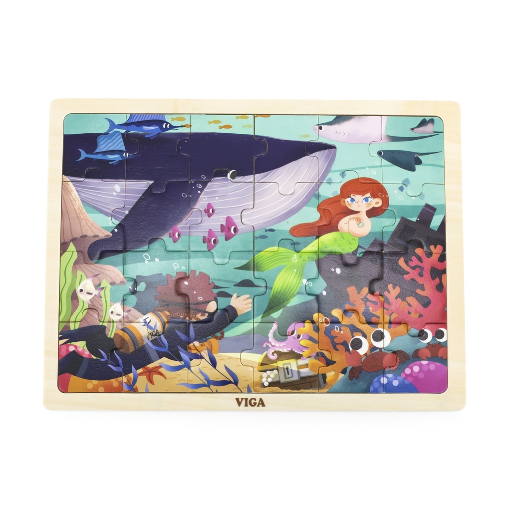[6971608446450] 24-Piece Wooden Jigsaw Puzzle Sea Secret - Viga 44645
