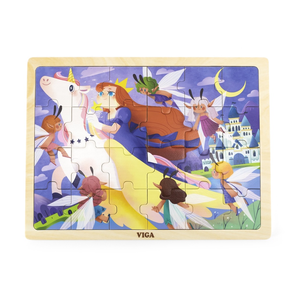 [6971608446474] 24-Piece Wooden Jigsaw Puzzle Fairy Tale - Viga 44647