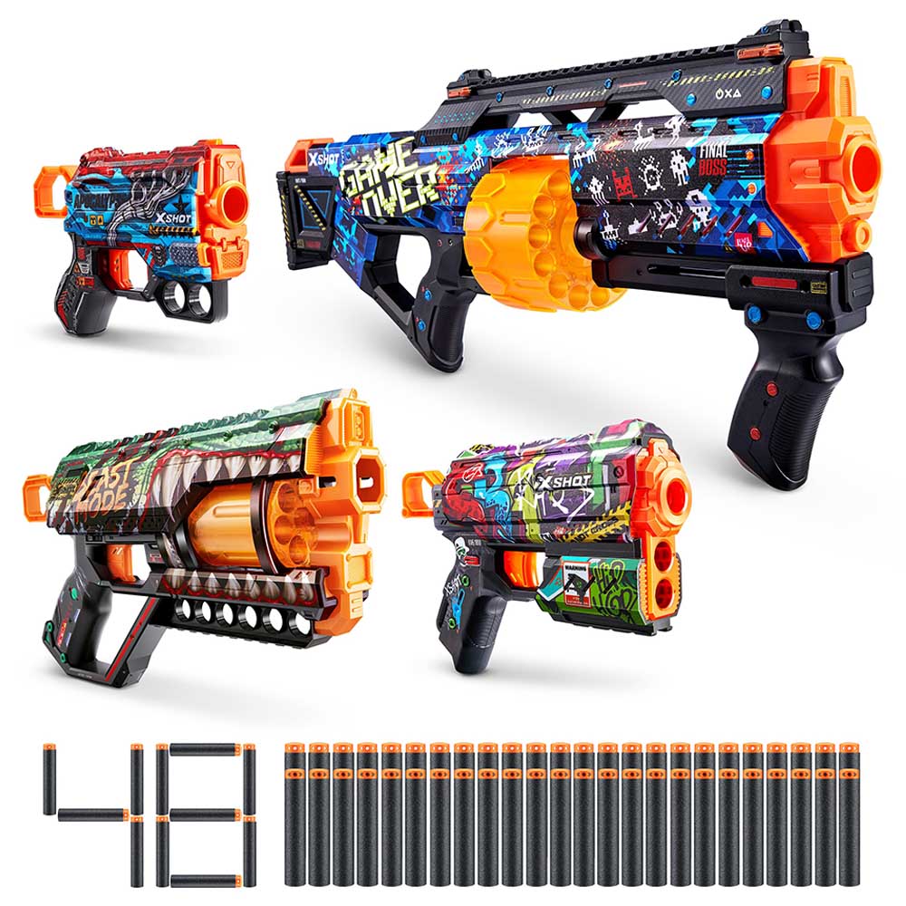 [193052046659] X Shot Mix Combo Last stand Griefer Flux And Menace - ZURU 36573