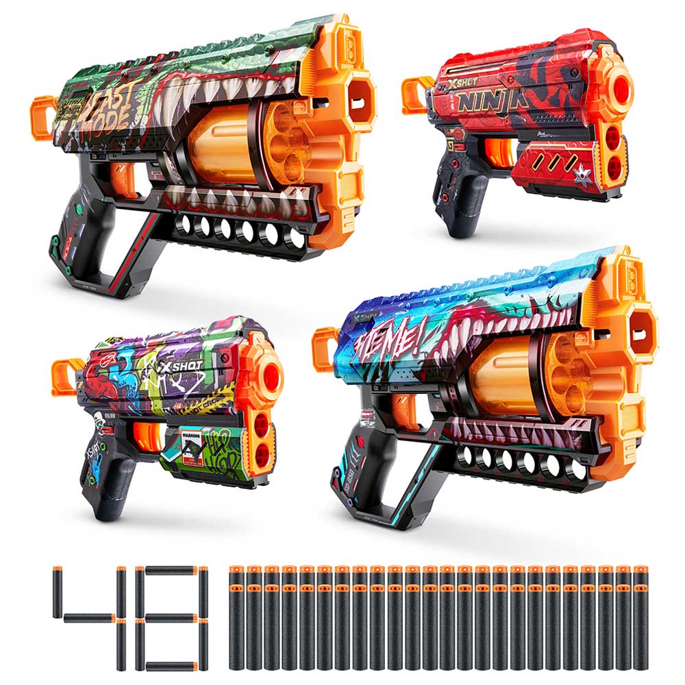[193052045089] X Shot Mix Combo 2Pk Griefer And 2Pk Flux - ZURU 36568