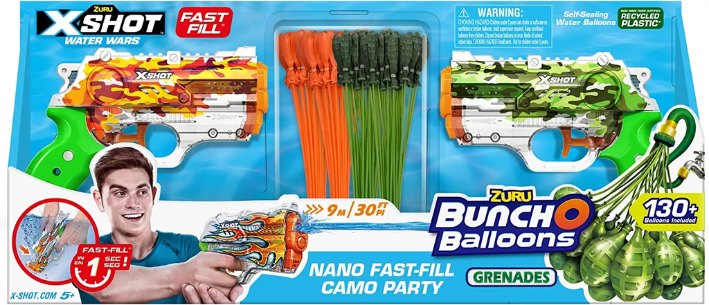 [193052043580] X-Shot BOB Camo Party 2 Nano Fast Fill-56506